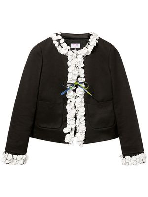PUCCI floral-appliqué cotton jacket - Black