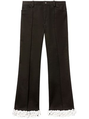 PUCCI floral-appliqué cropped trousers - Black