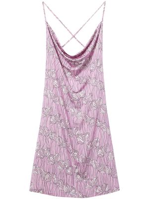PUCCI floral print criss-cross back minidress - Pink