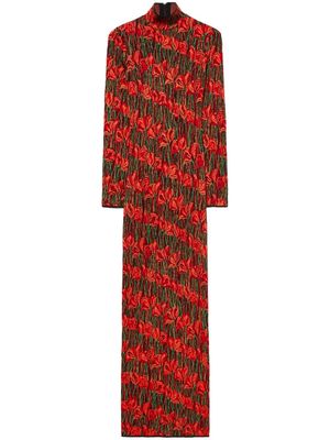 PUCCI floral print long-sleeved maxidress - Red