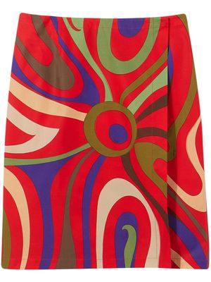PUCCI floral-print pencil skirt - Red
