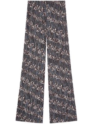 PUCCI floral print straight-legged trousers - Grey