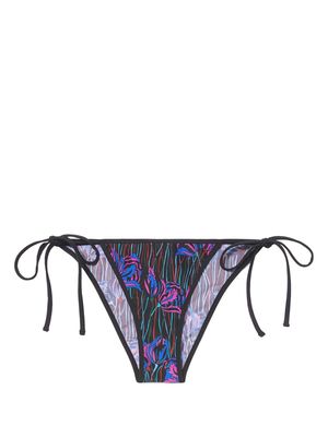 PUCCI floral print tied bikini bottom - Black