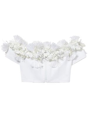 PUCCI flower-detailing cropped top - White