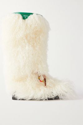 PUCCI - Freezy Shearling And Leather Snow Boots - Cream