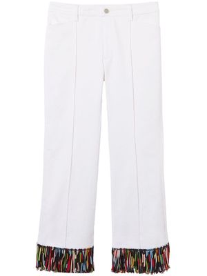 PUCCI fringe-detailing cropped trousers - White