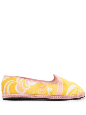 PUCCI Friulana Albizia Baby print slippers - Yellow