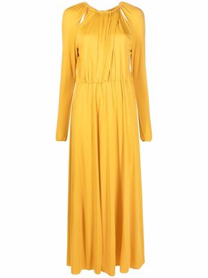 PUCCI gathered cut-out maxi dress - Yellow