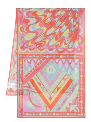 PUCCI geometric cotton scarf - Pink