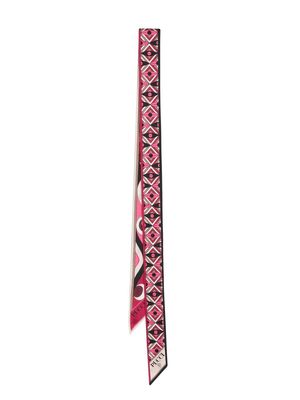 PUCCI geometric-pattern silk-twill scarf - Pink