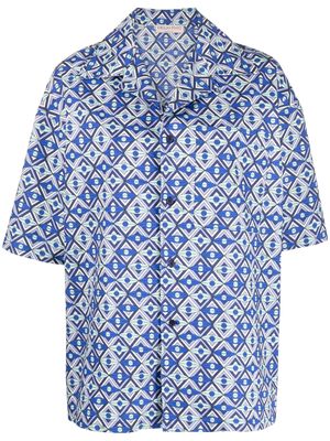 PUCCI geometric-print short-sleeve shirt - Blue