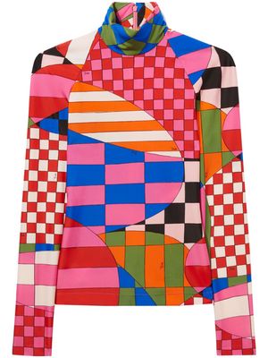 PUCCI Giardino-print mock-neck top - Pink