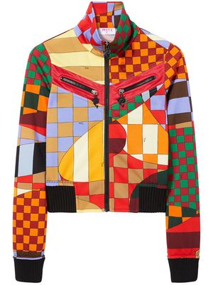 PUCCI Giardino-print panelled bomber jacket - Orange