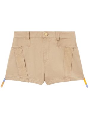 PUCCI Giardino-print trim cotton shorts - Neutrals