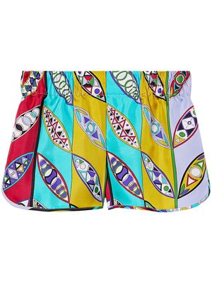 PUCCI Girandole-print silk shorts - Multicolour