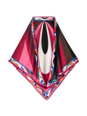 PUCCI Goccia-print large silk-twill scarf - Pink