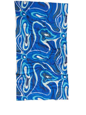 PUCCI graphic-print cotton beach towel - Blue