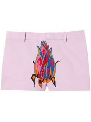 PUCCI graphic-print cotton shorts - Pink
