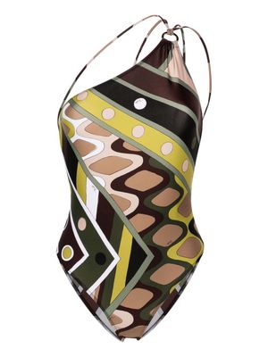 PUCCI graphic-print ring-detail swimsuit - Green