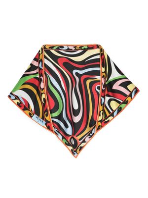PUCCI graphic-print silk scarf - Red