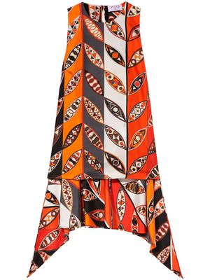 PUCCI graphic-print silk sleeveless top - Red