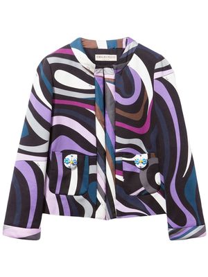 PUCCI graphic-print tie-fastening jacket - Purple