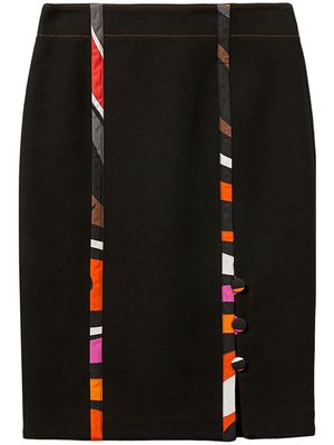 PUCCI high-waisted front-slit cotton skirt - Black