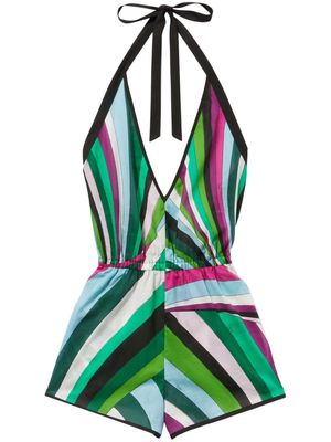PUCCI Iride-print cotton playsuit - Green
