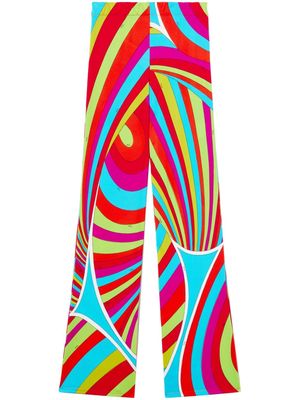 PUCCI Iride-Print flared trousers - Pink