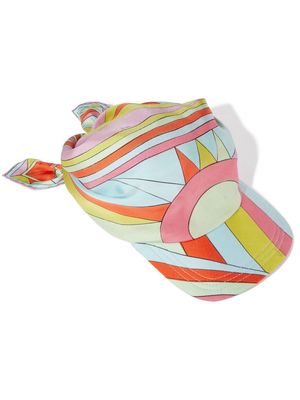 PUCCI Iride-print silk visor hat - Pink