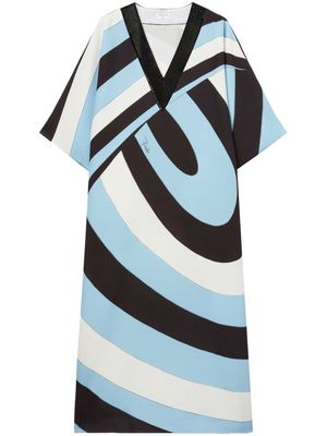 PUCCI Iride-print striped dress - Blue