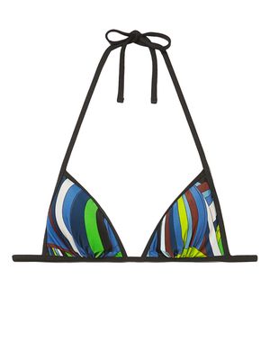 PUCCI Iride-print triangle bikini top - Blue