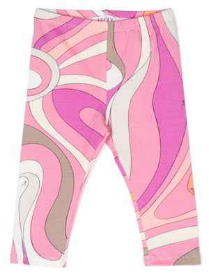PUCCI Junior abstract-pattern cotton leggigns - Pink