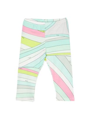 PUCCI Junior abstract-pattern cotton leggings - Green