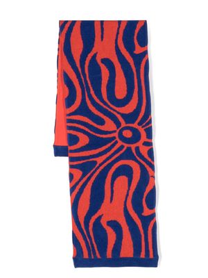 PUCCI Junior abstract-pattern jacquard towel - Blue