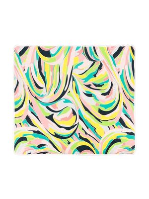 PUCCI Junior abstract-print blanket - Blue