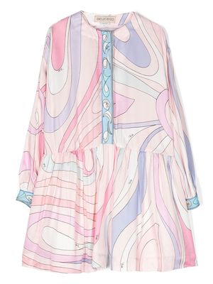 PUCCI Junior abstract-print cotton dress - Pink