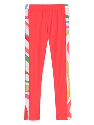 PUCCI Junior abstract-print cotton leggings - Pink