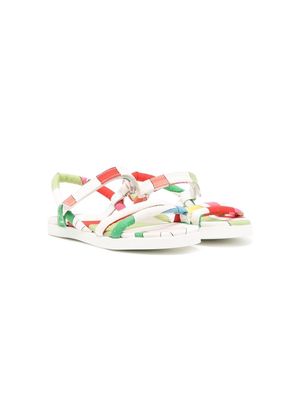 PUCCI Junior abstract-print open-toe sandals - Multicolour