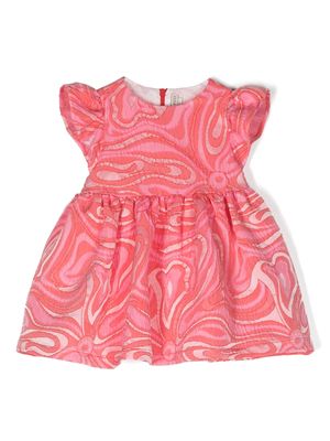 PUCCI Junior abstract-print short-sleeved dress - Pink