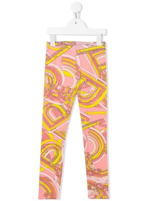 PUCCI Junior abstract-print stretch-cotton leggings - Pink