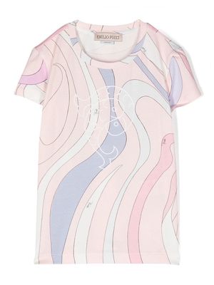 PUCCI Junior abstract-print T-shirt - Pink