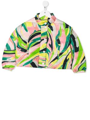 PUCCI Junior colour-block puffer jacket - Pink
