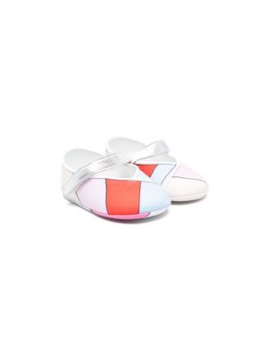 PUCCI Junior colourblock ballerina shoes - Red
