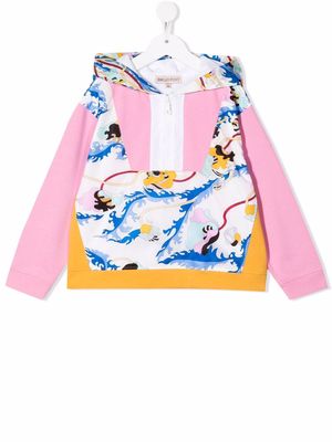 PUCCI Junior colourblock pullover hoodie - Pink
