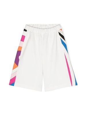 PUCCI Junior contrast-panel shorts - White