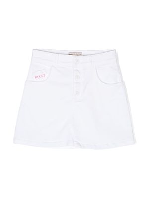 PUCCI Junior embroidered-detail mini shorts - White