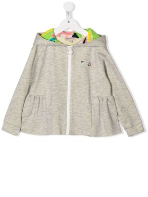 PUCCI Junior embroidered-logo hoodie - Neutrals