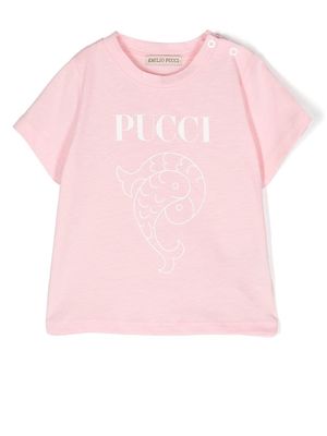 PUCCI Junior fish-print cotton T-shirt - Pink