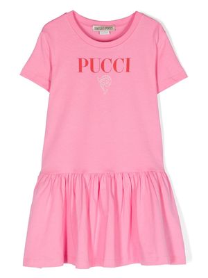 PUCCI Junior flared-hem T-shirt dress - Pink